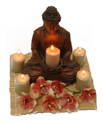 candles with buddha